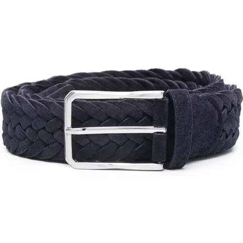 Italian Suede Belt, Designers Code Kb00440 , male, Sizes: 100 CM, 105 CM, 90 CM, 95 CM - Canali - Modalova