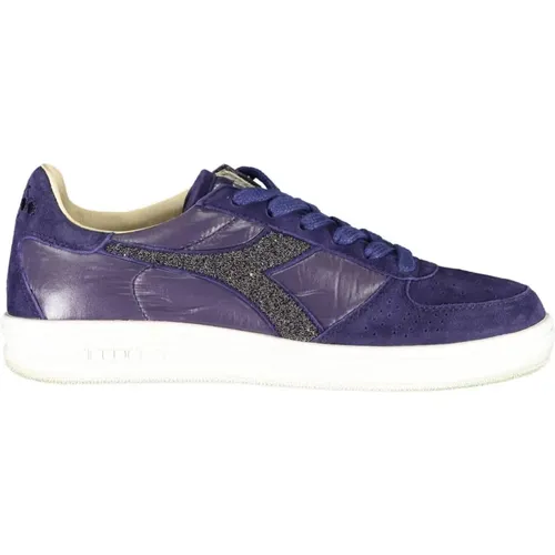 Blaue Stoff-Sneaker mit Swarovski-Kristalleinsätzen , Damen, Größe: 36 EU - Diadora - Modalova