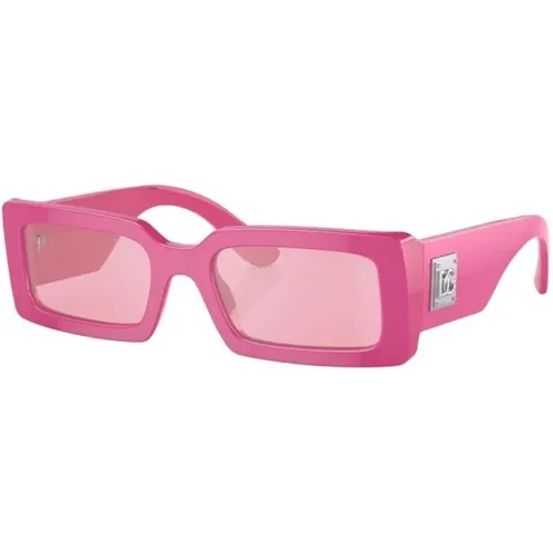 Rosa Sonnenbrille für den täglichen Gebrauch,Metallische Rosa Sonnenbrille mit Verspiegelten Gläsern - Dolce & Gabbana - Modalova