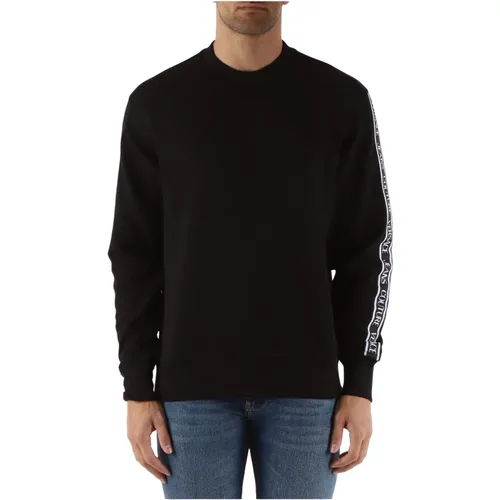Regular Fit Cotton Sweatshirt with Logo Print , male, Sizes: XS, S, M - Versace Jeans Couture - Modalova