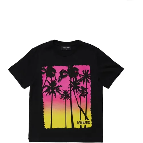 Strandprint T-Shirt aus Jersey - Dsquared2 - Modalova