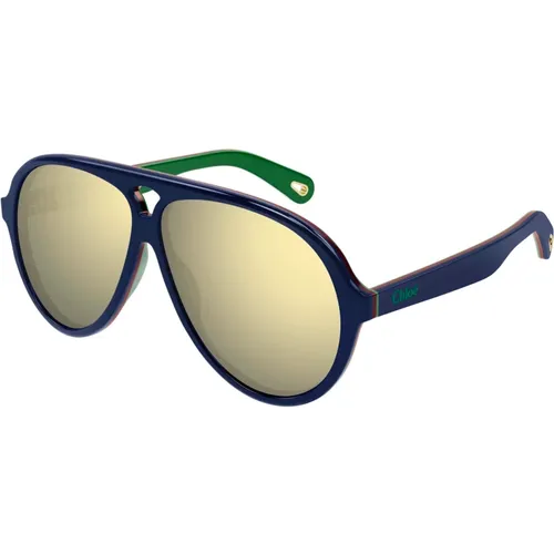 Gold Sunglasses , female, Sizes: 61 MM - Chloé - Modalova