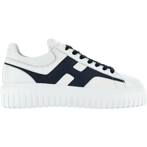 Weiße und blaue Ledersneakers - Hogan - Modalova
