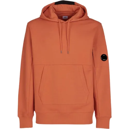 Baumwollhoodie mit verstellbarer Kapuze und Linsendetail , Herren, Größe: L - C.P. Company - Modalova