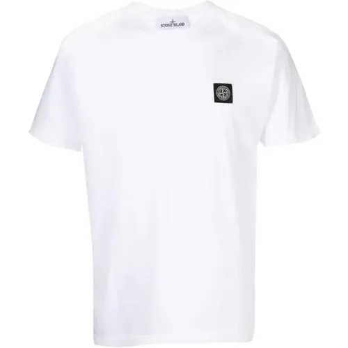 Compass-appliqué cotton T-shirt , male, Sizes: XL, M, 3XL, L, 2XL - Stone Island - Modalova