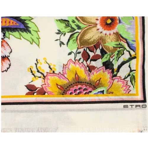 Multicoloured Bouquet Print Scarf , female, Sizes: ONE SIZE - ETRO - Modalova
