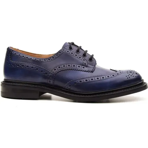 Blaue Flache Schuhe für Herren , Herren, Größe: 44 EU - Tricker's - Modalova