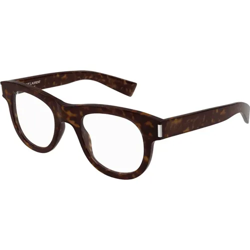 Eyewear frames SL 571 OPT,Braune Animalier Optische Rahmen - Saint Laurent - Modalova