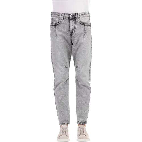 Grey Cotton Jeans , male, Sizes: W32, W33 - Eleventy - Modalova