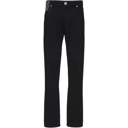 Straight-leg jeans with rhinestones , male, Sizes: W33, W34, W32 - Balmain - Modalova