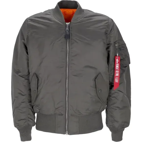 Wendbare Graue Bomberjacke mit Reißverschluss , Herren, Größe: XL - alpha industries - Modalova