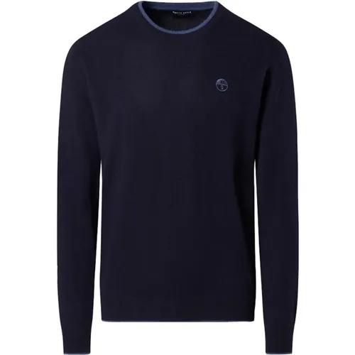 Blauer Pullover mit Kontrastkante , Herren, Größe: XL - North Sails - Modalova