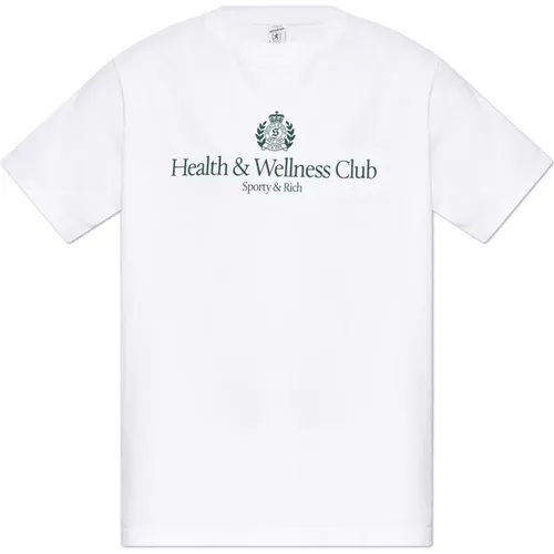 T-Shirt aus der H&W Crest-Kollektion , unisex, Größe: S - Sporty & Rich - Modalova