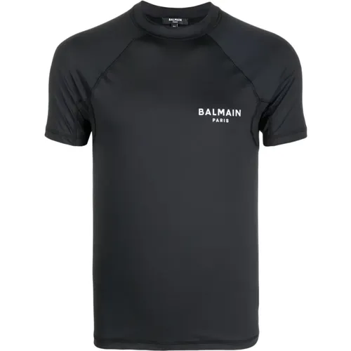 Raglan short sleeves t-shirt , male, Sizes: L, M - Balmain - Modalova
