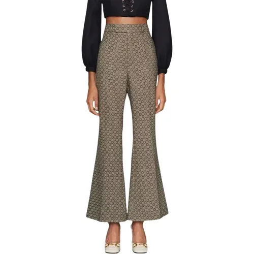 G jacquard flare trousers 616539Zafvn2118 , female, Sizes: XS - Gucci - Modalova