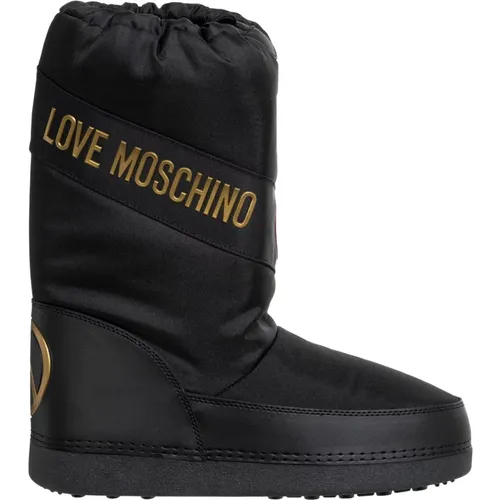 Drawstring Snow Boots Plain Pattern , female, Sizes: 6 UK, 4 UK - Love Moschino - Modalova