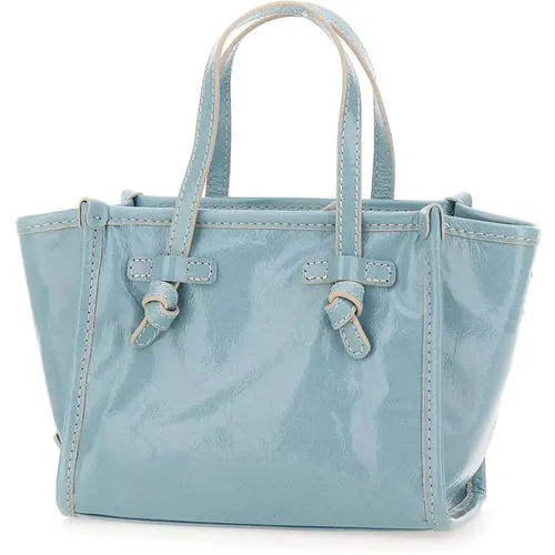 Durchsichtige Leder Vintage Blaue Tasche , Damen, Größe: ONE Size - Gianni Chiarini - Modalova