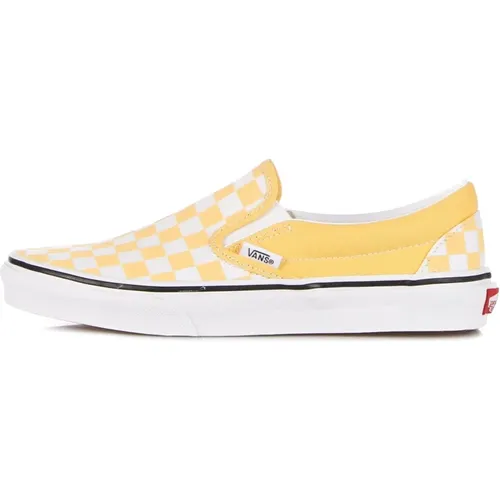 Checkerboard Slip-on Low Shoe Flax/White , male, Sizes: 7 UK, 11 UK - Vans - Modalova