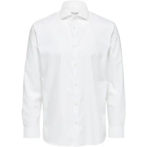 Klassisches Weißes Hemd mit Knöpfen , Herren, Größe: XL - Selected Homme - Modalova