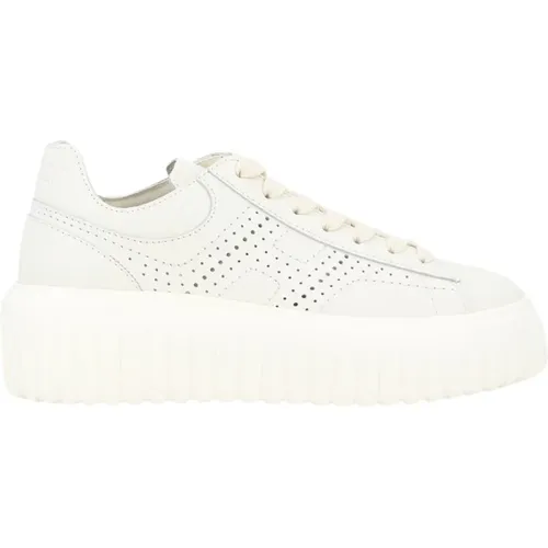 Gestreifte Perforierte Sneakers , Damen, Größe: 40 EU - Hogan - Modalova