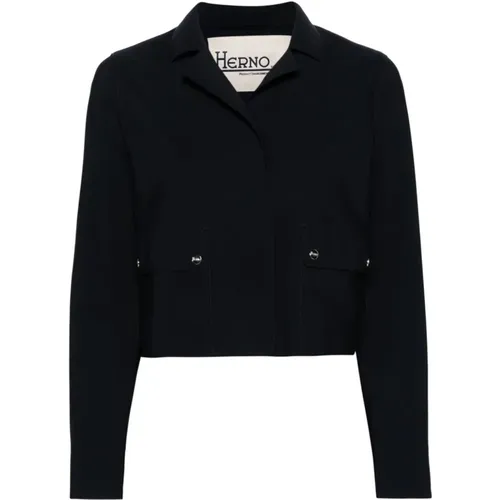 Notched Collar Jacket , female, Sizes: M - Herno - Modalova
