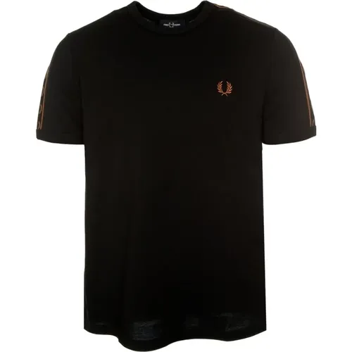 Sportliches T-Shirt mit Lorbeerkranz-Details , Herren, Größe: L - Fred Perry - Modalova