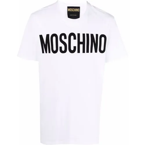 Stilvolle weiße T-Shirts und Polos , Herren, Größe: M - Moschino - Modalova