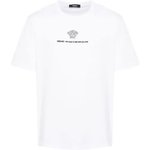 Weiße T-Shirts & Polos für Männer , Herren, Größe: XL - Versace - Modalova