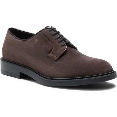 Laced Antracite Mens Shoes , male, Sizes: 7 UK, 6 UK, 10 UK - Fratelli Rossetti - Modalova