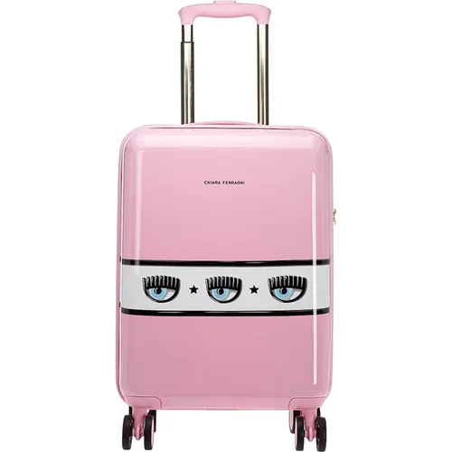 Eyelike Logo Koffer mit Kombinationsschloss,Rosa Koffer Range LA Trolley Sketch - Chiara Ferragni Collection - Modalova