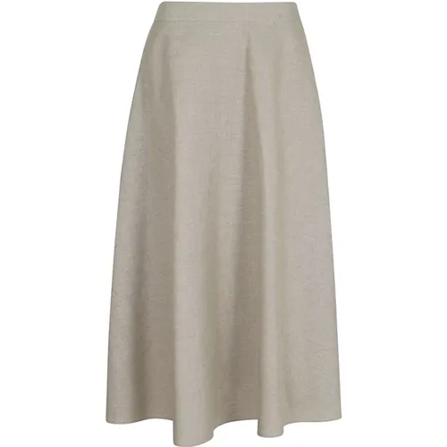 Gravel Linen Skirt , female, Sizes: XS - Valentino Garavani - Modalova