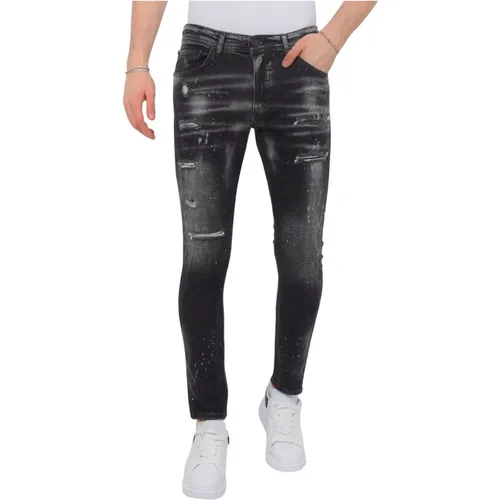 Paint Splatter Destroy Jeans Men Slim Fit -1084 , male, Sizes: W34, W36, W31, W32, W33, W30, W38 - Local Fanatic - Modalova