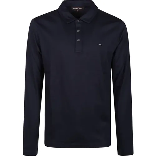 Long Sleeve Sleek Polo Shirt , male, Sizes: L, M - Michael Kors - Modalova