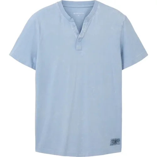 T-Shirt Kurzarmshirt mit Henley-Ausschnitt und ausgewaschener Optik , Herren, Größe: 3XL - Tom Tailor - Modalova