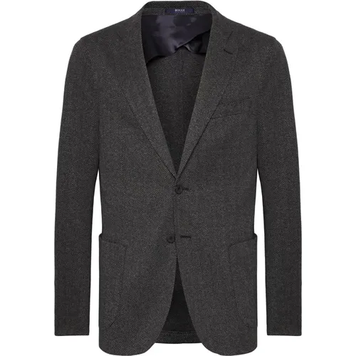 Herringbone Jersey Blazer Style Bari , Herren, Größe: XL - Boggi Milano - Modalova