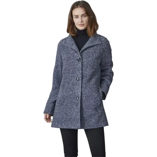 Modern Fit Blau Tweed Wolljacke , Damen, Größe: 6XL - Junge - Modalova