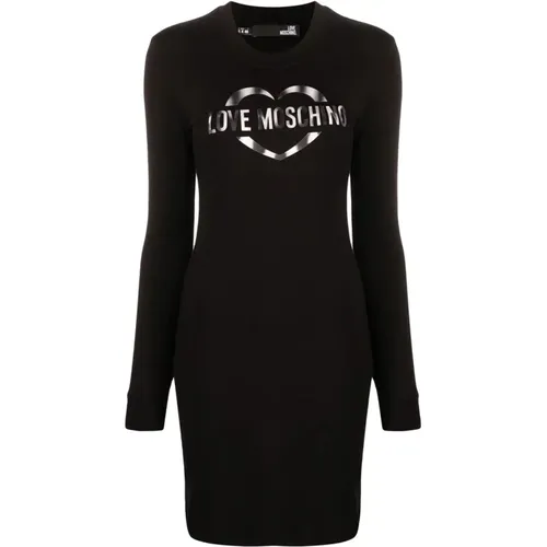 Casual Schwarzes Midi Kleid - Love Moschino - Modalova