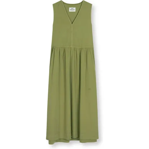 Leo Twill Rody Dress Mosstone , female, Sizes: XL/2XL - Mads Nørgaard - Modalova