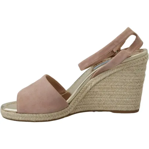 Elegant Suede Wedge Sandals , female, Sizes: 8 UK, 7 UK, 7 1/2 UK - Prada - Modalova