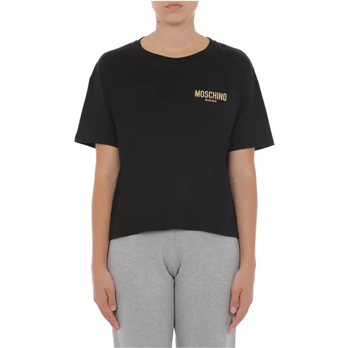 Schwarze T-Shirts und Polos - Moschino - Modalova