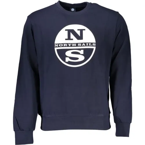 Gebürsteter Sweatshirt mit Logo-Druck , Herren, Größe: XL - North Sails - Modalova