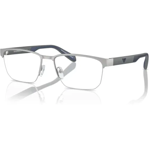 Matte Silver Eyewear Frames Sunglasses , unisex, Sizes: 56 MM - Emporio Armani - Modalova
