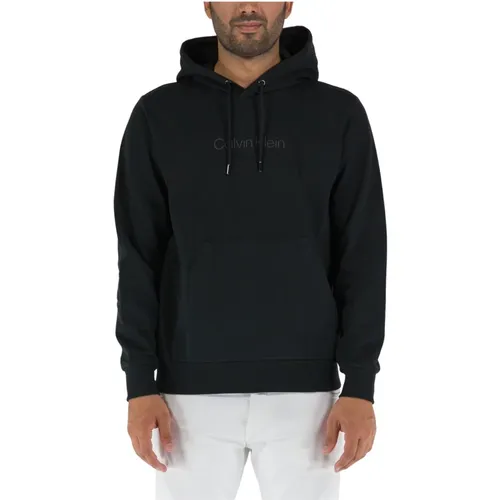 Modern Front Logo Hooded Sweatshirt , male, Sizes: L, M - Calvin Klein - Modalova