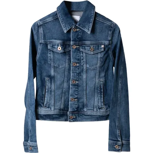 Denim Jacke , Damen, Größe: L - adriano goldschmied - Modalova