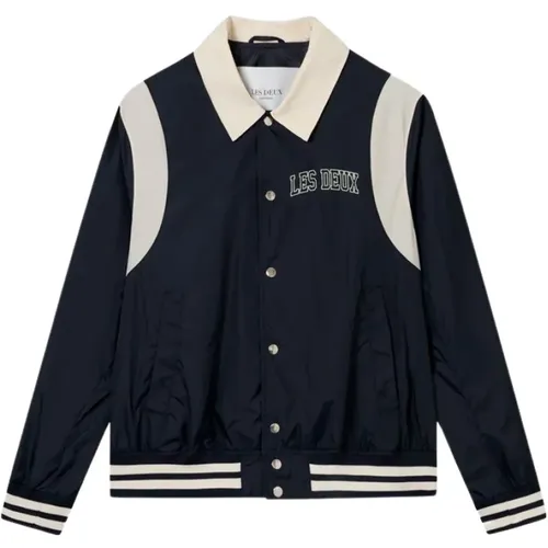 Dunkelblaue Ivory Varsity Jacke , Herren, Größe: L - Les Deux - Modalova