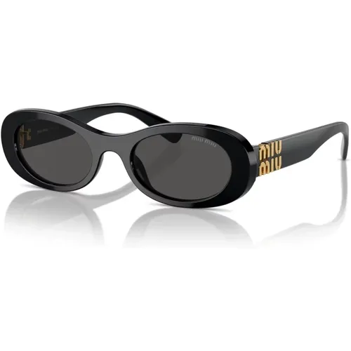Dark Grey Sunglasses , female, Sizes: 50 MM - Miu Miu - Modalova