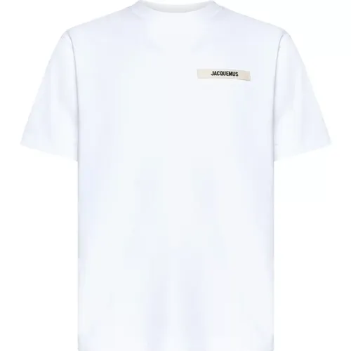 Logo Patch Crew Neck T-shirt , male, Sizes: XL, M, L, XS, S - Jacquemus - Modalova