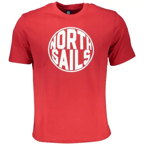 Druck Logo Rundhals T-Shirt , Herren, Größe: 3XL - North Sails - Modalova