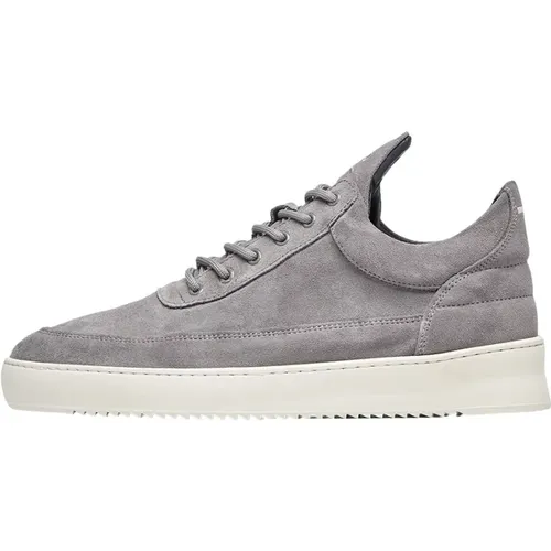 Niedrige Wildleder Grau , Herren, Größe: 46 EU - Filling Pieces - Modalova