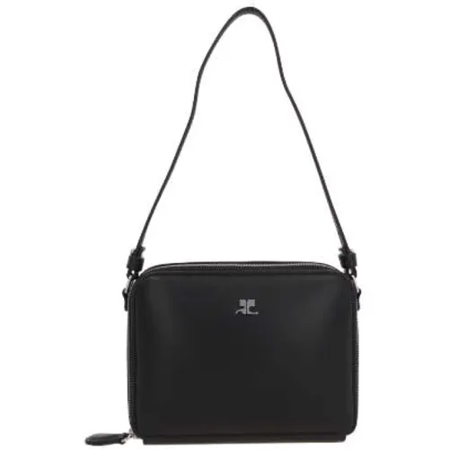 Leather Handbag with Logo Plaque , female, Sizes: ONE SIZE - Courrèges - Modalova